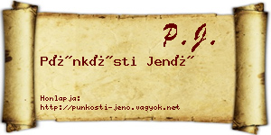 Pünkösti Jenő névjegykártya